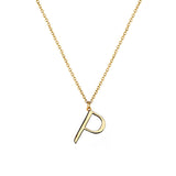 P Anne Initial on gold chain on white background