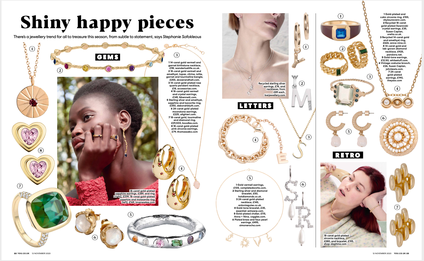 Screenshot of YOU Magazine's Shiny Happy Pieces article including our S Anne Initital