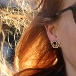 Model wearing Delilah earrings