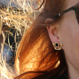 Model wearing Delilah earrings