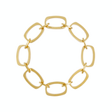 Nancy Chain gold bracelet lying flat on white background
