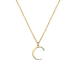 C Anne Initial on gold chain on white background