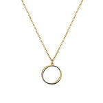 A Anne Initial on gold chain on white background
