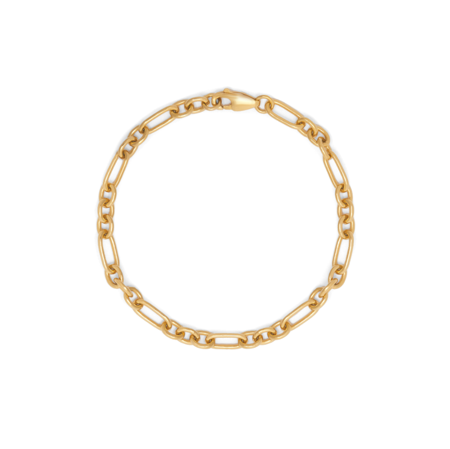 Mary Figaro gold chain bracelet on white background