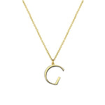 G Anne Initial on gold chain on white background